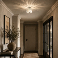Square Crystal Ceiling Light for Radiant Rooms