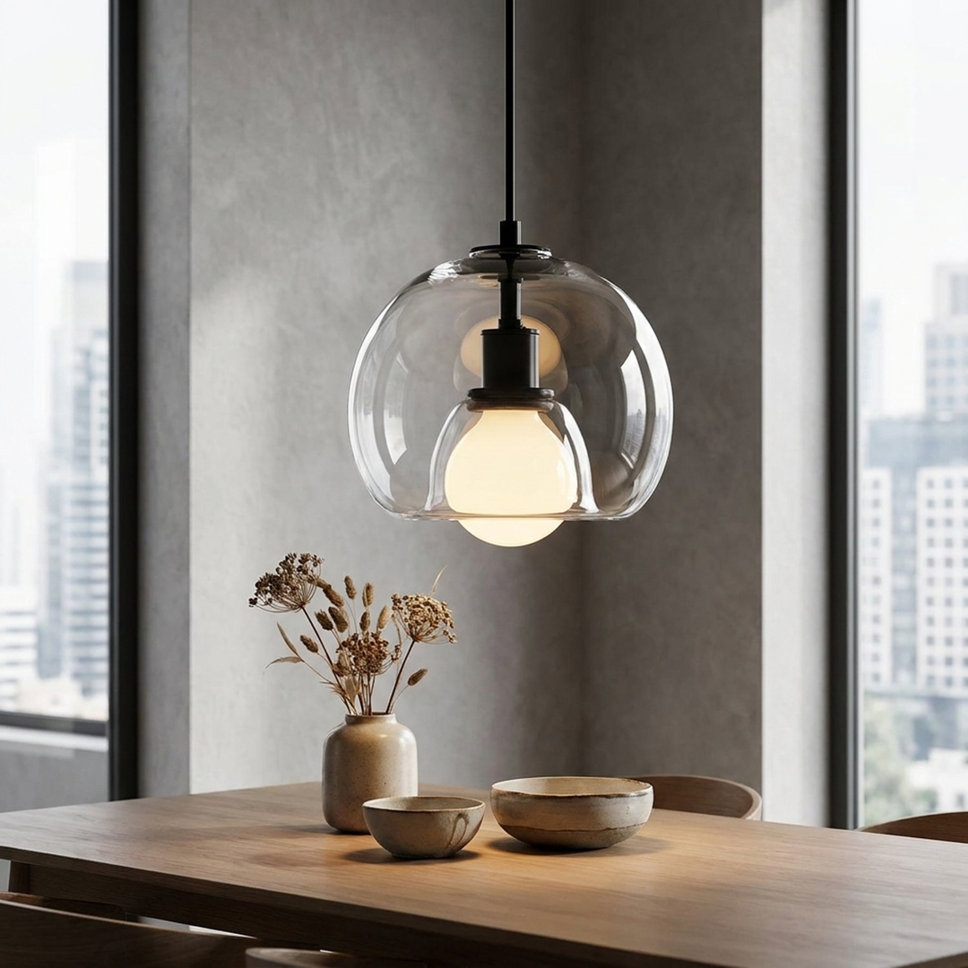 Sculptural Glass Pendant Light for a Warm Glow