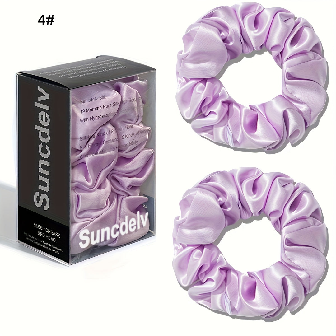 Pure Silk Scrunchie Pair for Crease-Free Hold