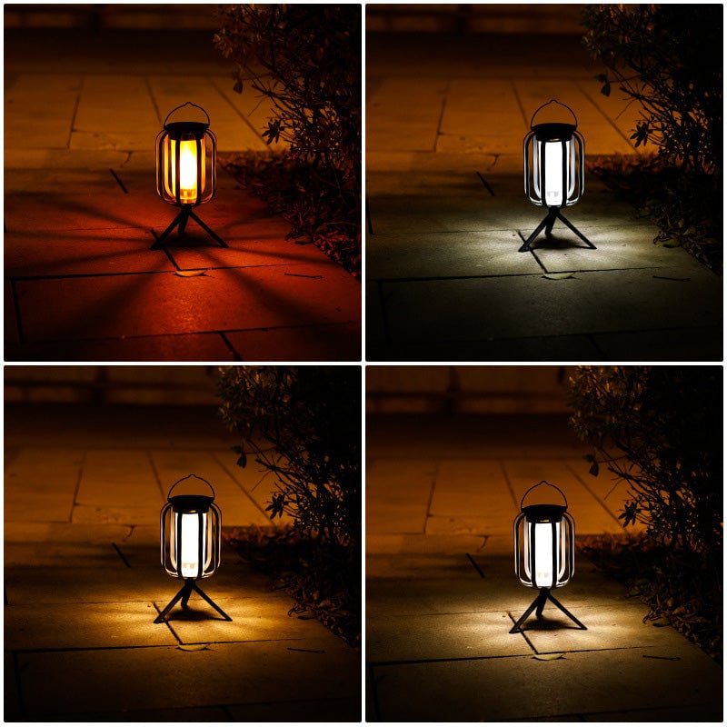Dual-Flame Solar Lantern For Effortless Outdoor Glow