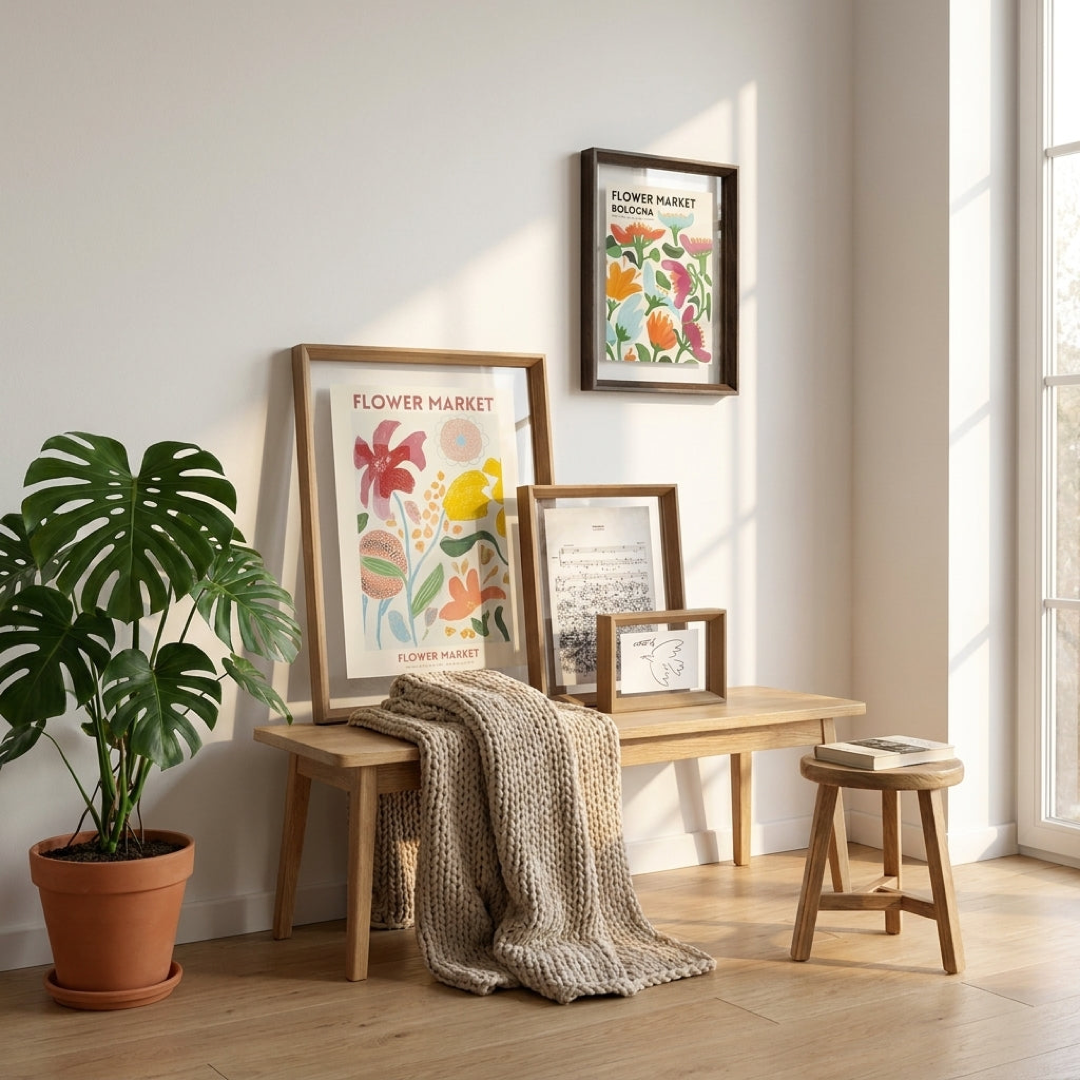 Double Glass Wood Frame for Floating Displays
