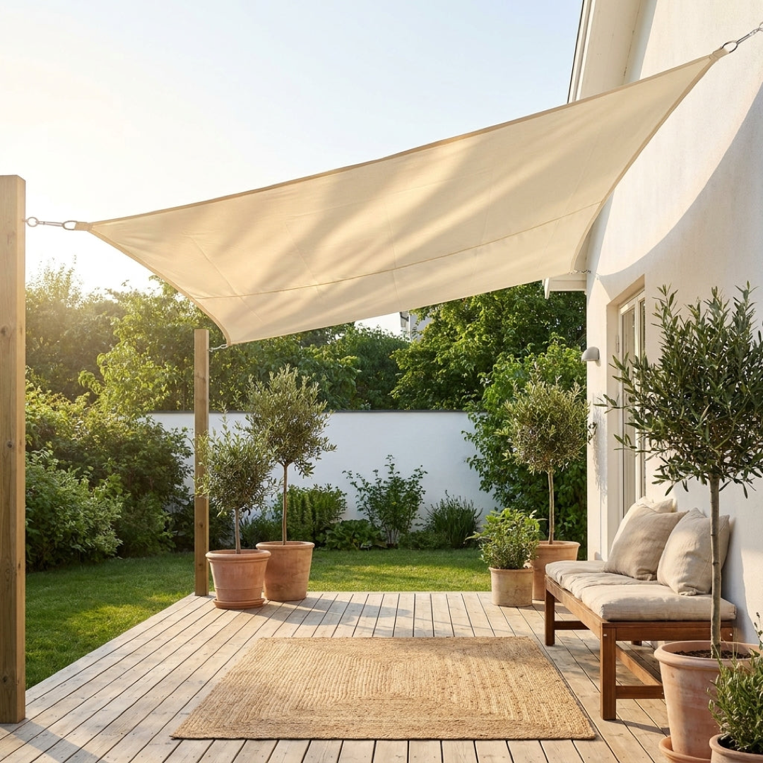 Triangle Sun Sail for Cool, Dry Outdoor Spaces