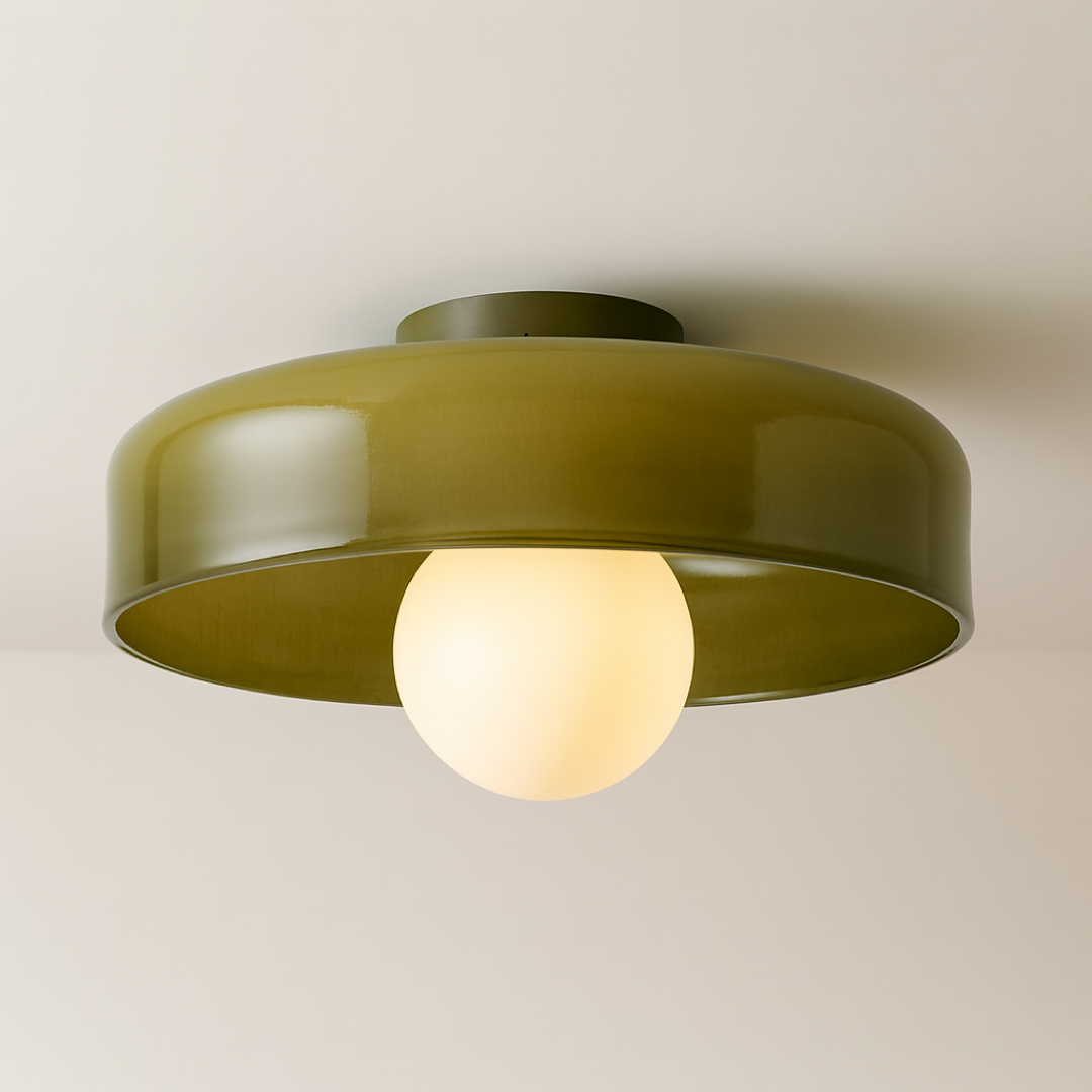 Sculptural Glass Ceiling Light – Saves Space