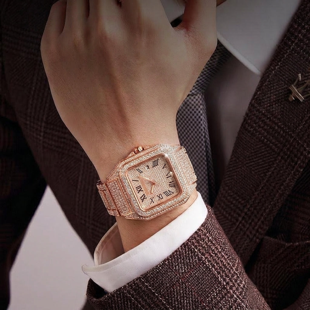 Square Rhinestone Watch for Day-to-Night Style