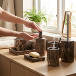 Dark Marble Vanity Set for Clutter-Free Countertops