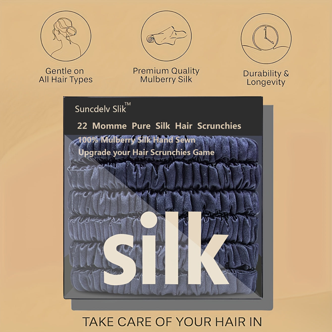 Mulberry Silk Scrunchie Set for Creaseless Hold