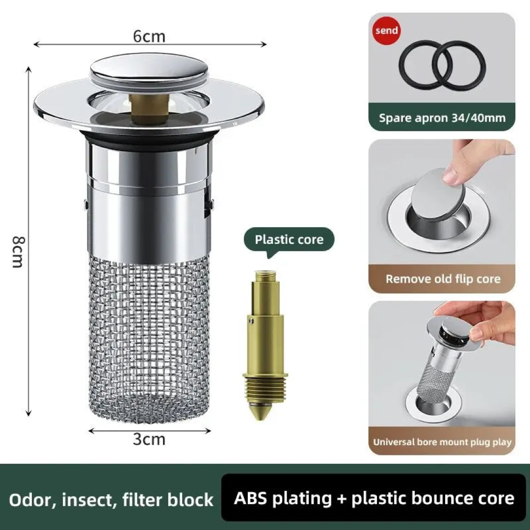 Pop-Up Sink Stopper for Clog-Free Drainage