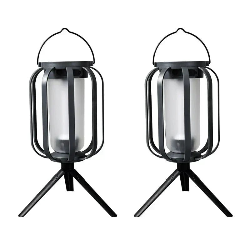 Dual-Flame Solar Lantern For Effortless Outdoor Glow
