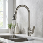 Statement Kitchen Faucet – Flexible Pull-Out Reach