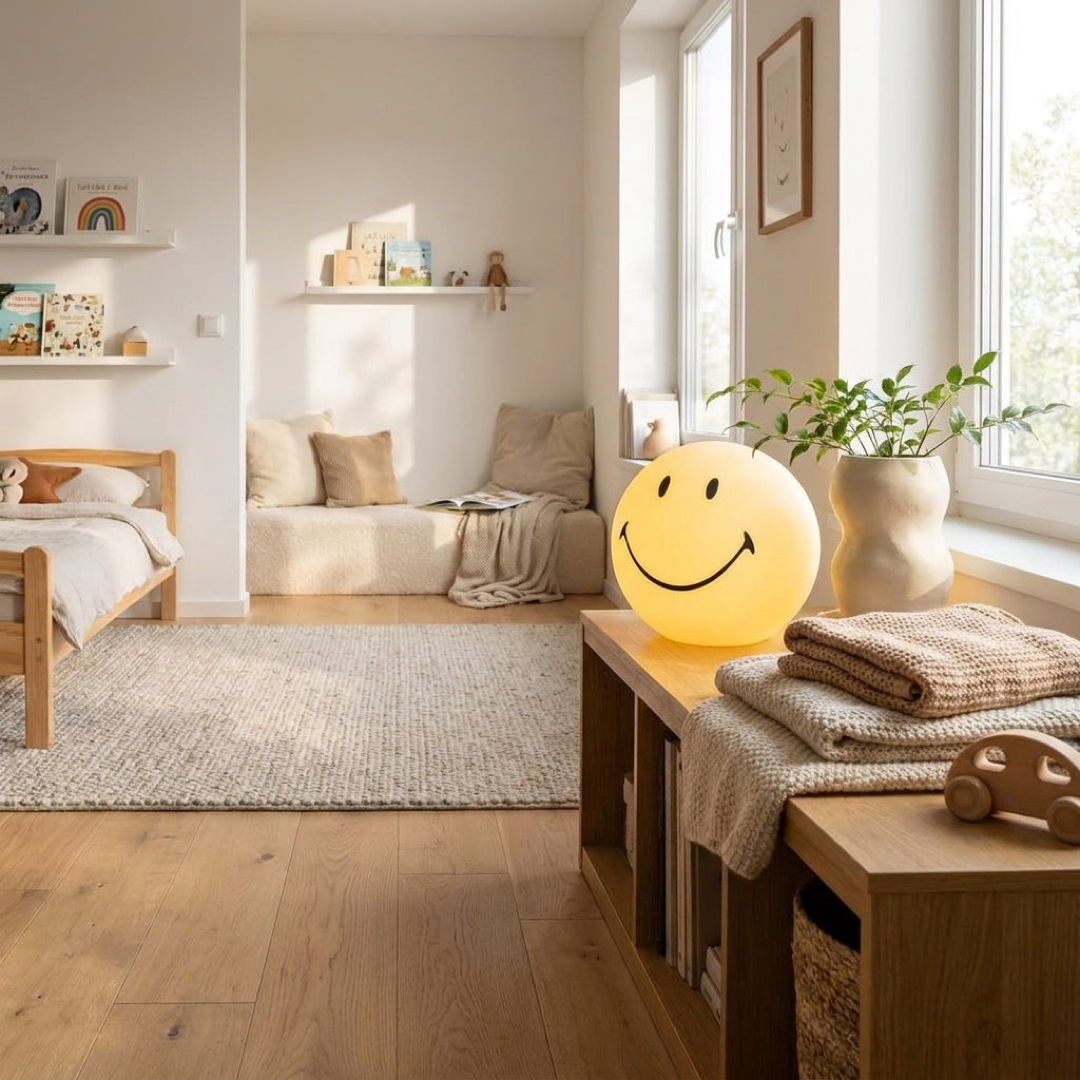 Smiley Bedside Lamp for a Gentle Nighttime Glow