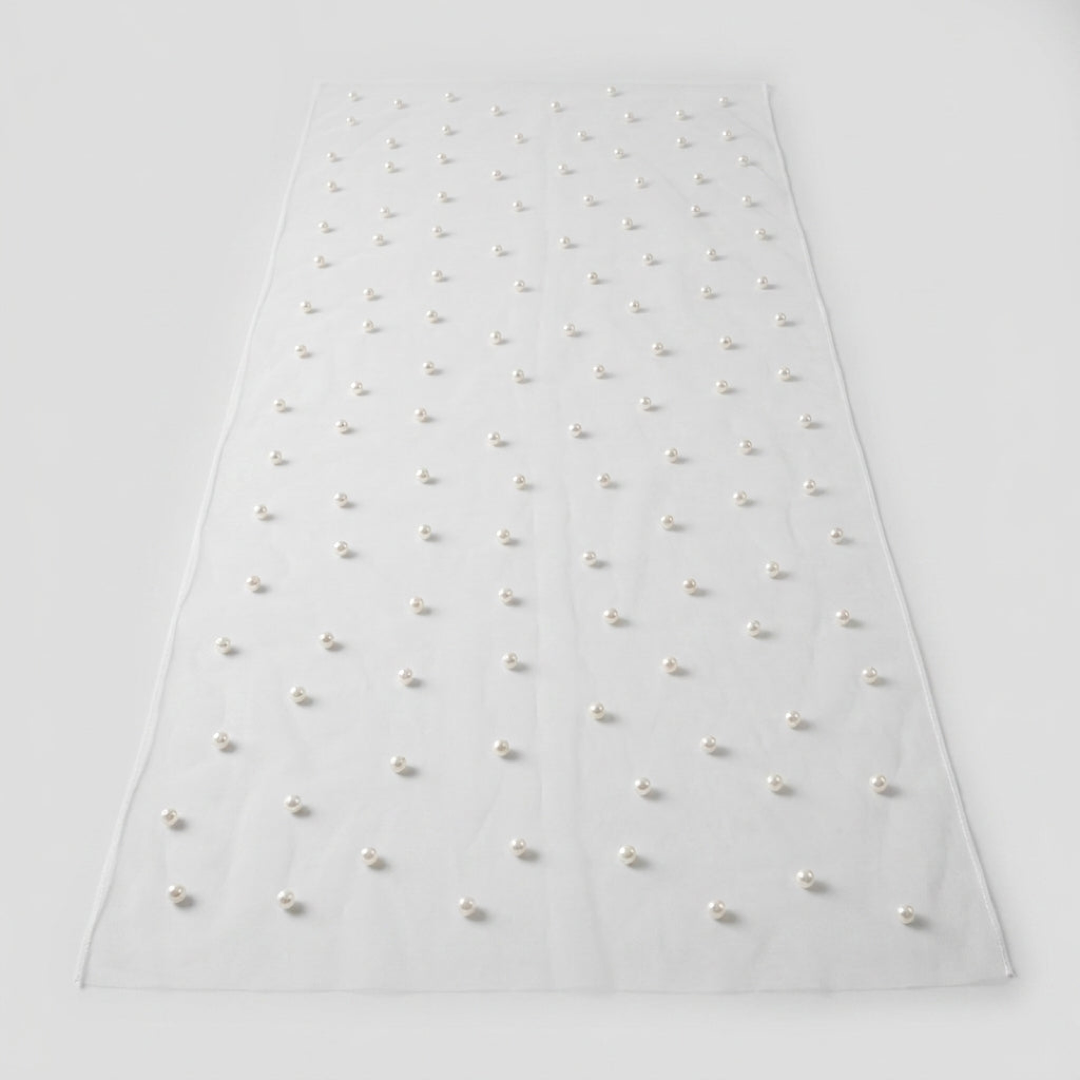 Pearl Chiffon Table Runner for Effortless Elegance