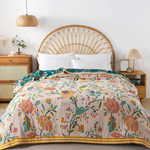 Floral Cotton Coverlet for Cool Summer Comfort