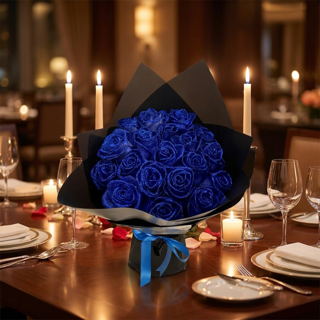Eternal Glitter Rose Table Decor – Lasting Romance