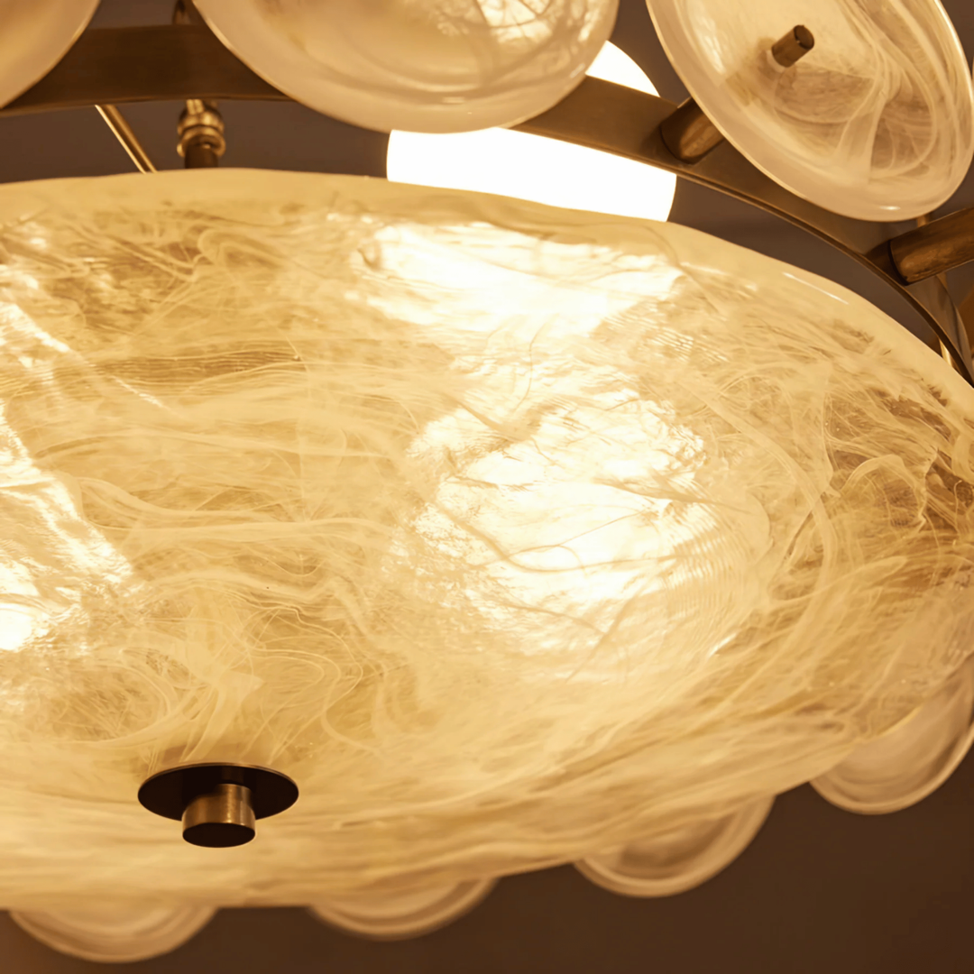 Layered Glass Chandelier — Soft, Welcoming Light