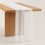 Pearl Chiffon Table Runner for Effortless Elegance