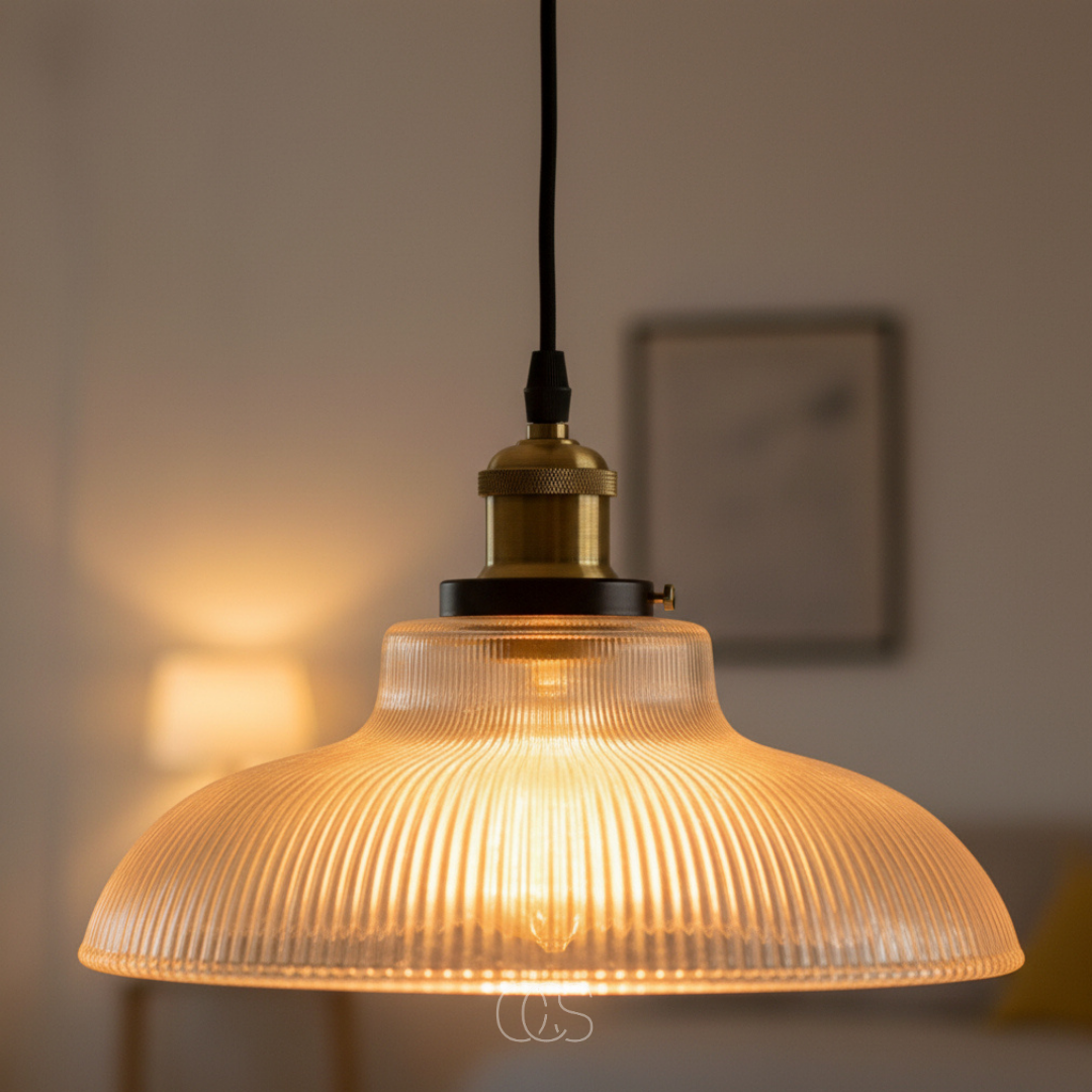 Vintage Glass Pendant Lamp for a Warm Glow