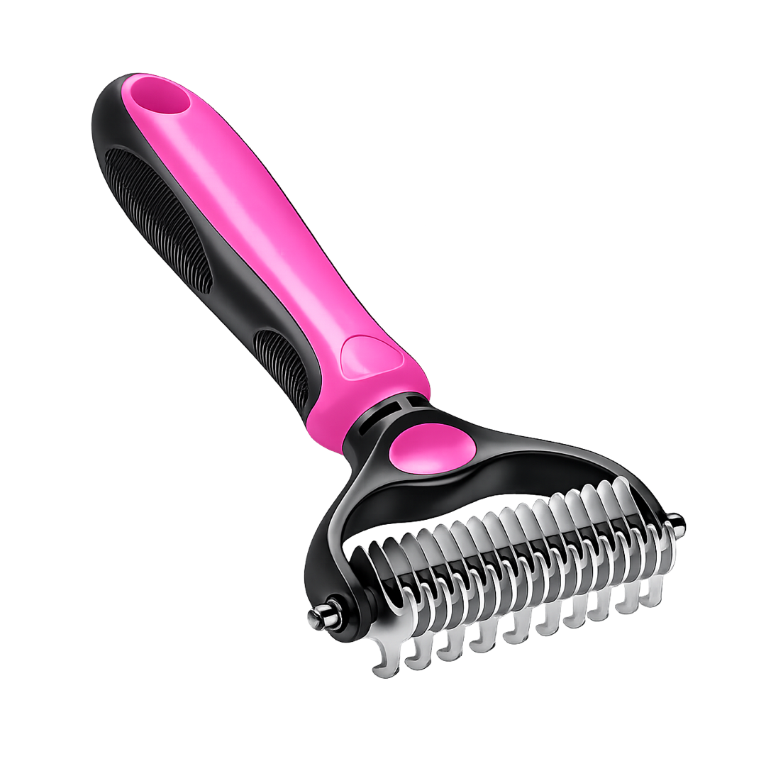 Dual-Sided Pet Rake for Less Shedding