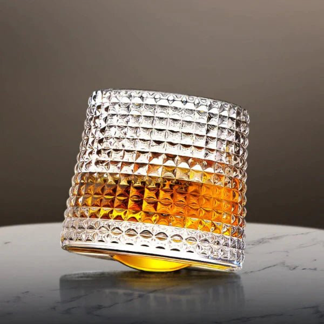 Crystal Swirl Whiskey Glasses for Fuller Flavor