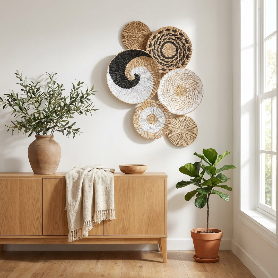 Handwoven Seagrass Wall Basket for Natural Warmth