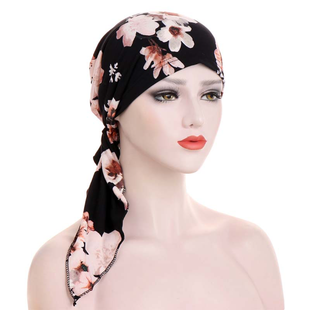 Floral Slip-On Turban for Easy Styling