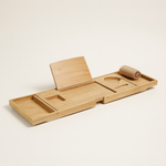 Extendable Bamboo Bath Tray for Easy Relaxation