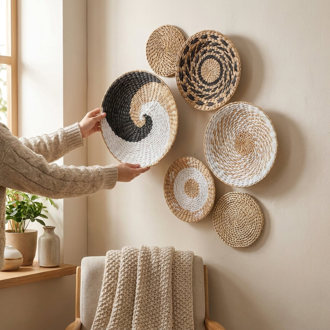 Handwoven Seagrass Wall Basket for Natural Warmth