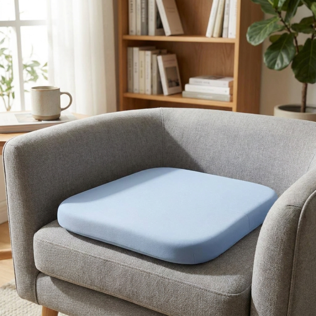 Contoured Memory Foam Seat Cushion for Long Sitting