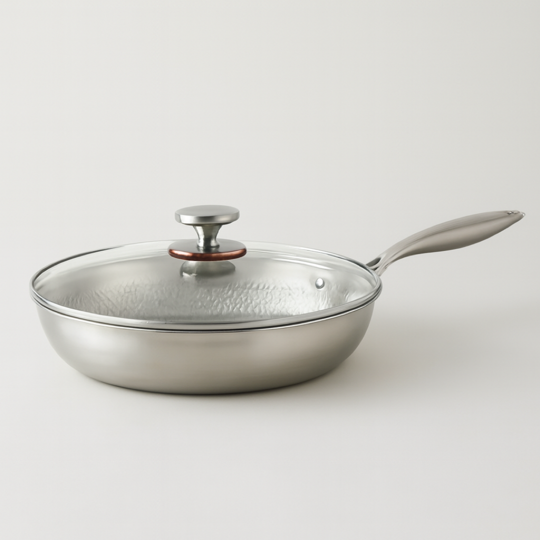 Hammered Titanium Skillet for Effortless Cooking