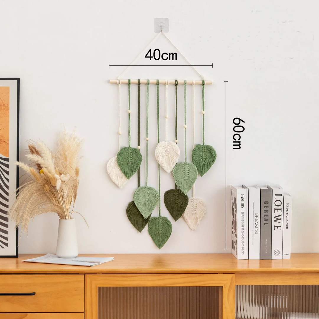 Woven Leaf Wall Hanging for Cozy Natural Texture