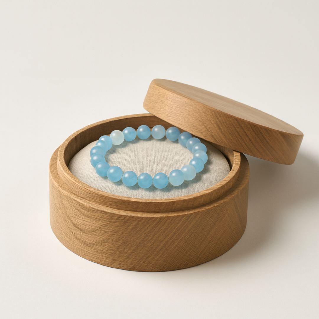 Aquamarine Bead Bracelet for Effortless Calm
