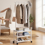 Rolling Wardrobe Rack for Easy Outfit Access