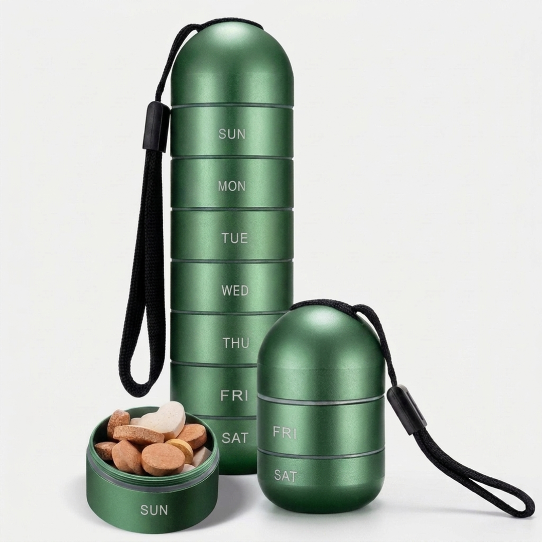 Modular Weekly Pill Case for Secure Carry