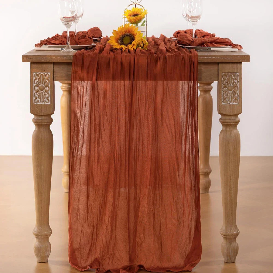 Lilac Gauze Table Runner for Effortless Elegance