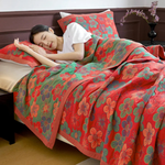 Bohemian Cotton Muslin Quilt for Year-Round Comfort