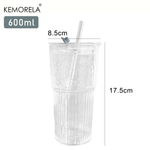 Ribbed Glass Tumbler for Spill-Safe Sipping