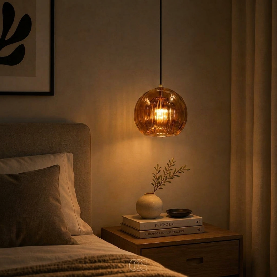 Amber Glass Globe Pendant Light for a Warm Glow