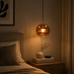 Amber Glass Globe Pendant Light for a Warm Glow