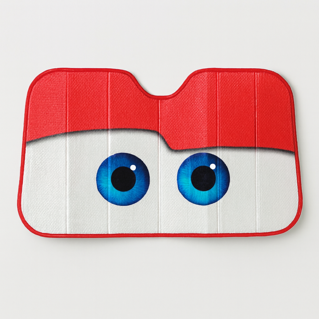 Cartoon Eye Windshield Shade for a Cooler Cabin