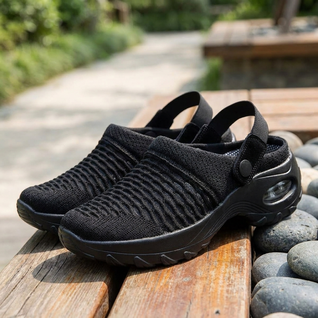 Air-Cushioned Mesh Clogs for Lasting Support