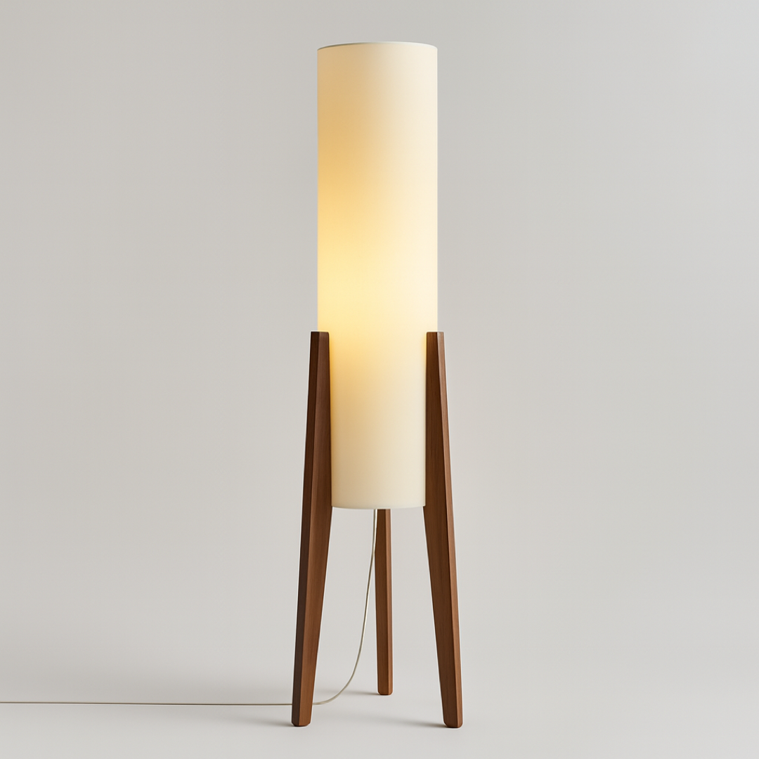 Walnut LED Floor Lamp for Adjustable Ambience