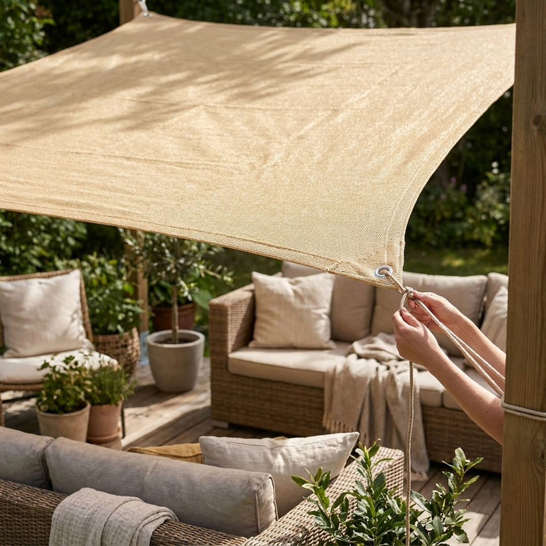 Outdoor Mesh Awning for All-Weather Comfort