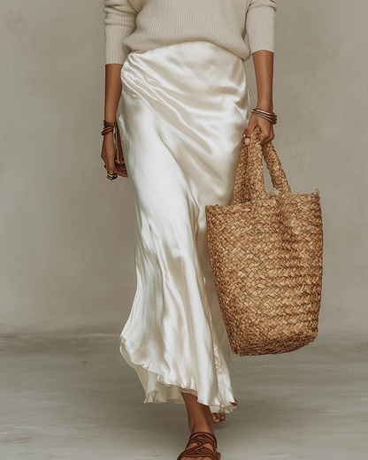 Women's Midi Dress with V-Neck and Matching Sweater