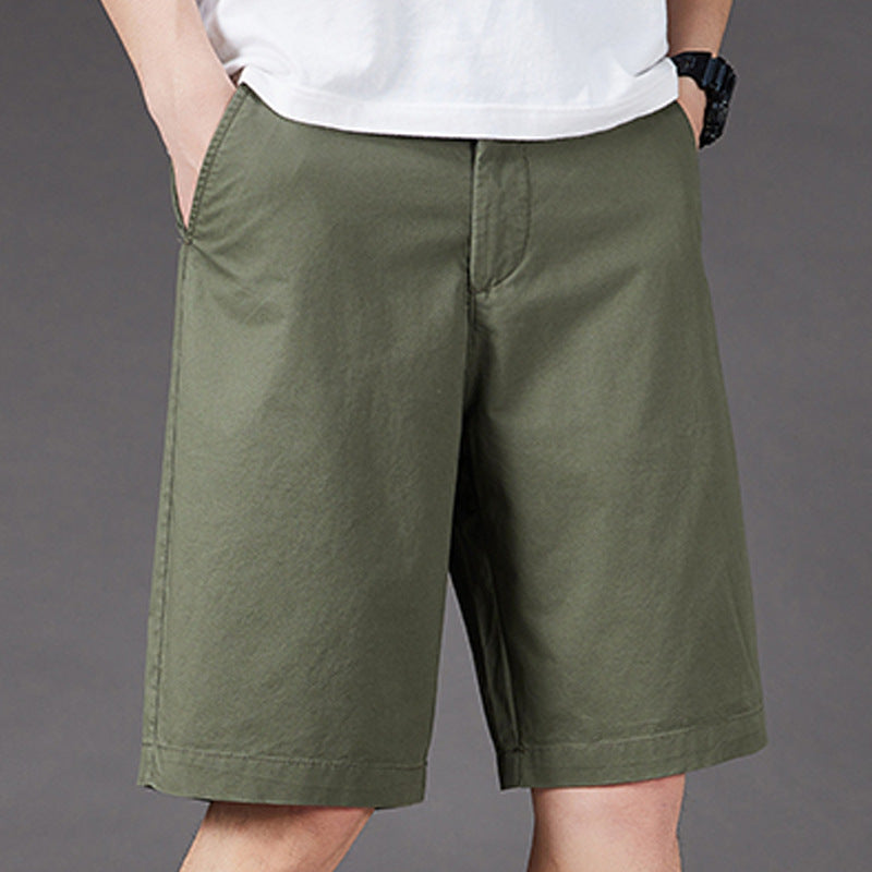 Women's High-Waisted Shorts with Side Pockets and Straight Legs, Knee-Length