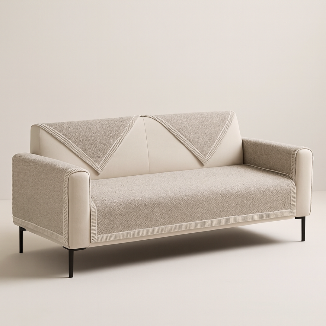 Stay-Put Cotton-Linen Sofa Protector