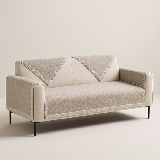 Stay-Put Cotton-Linen Sofa Protector
