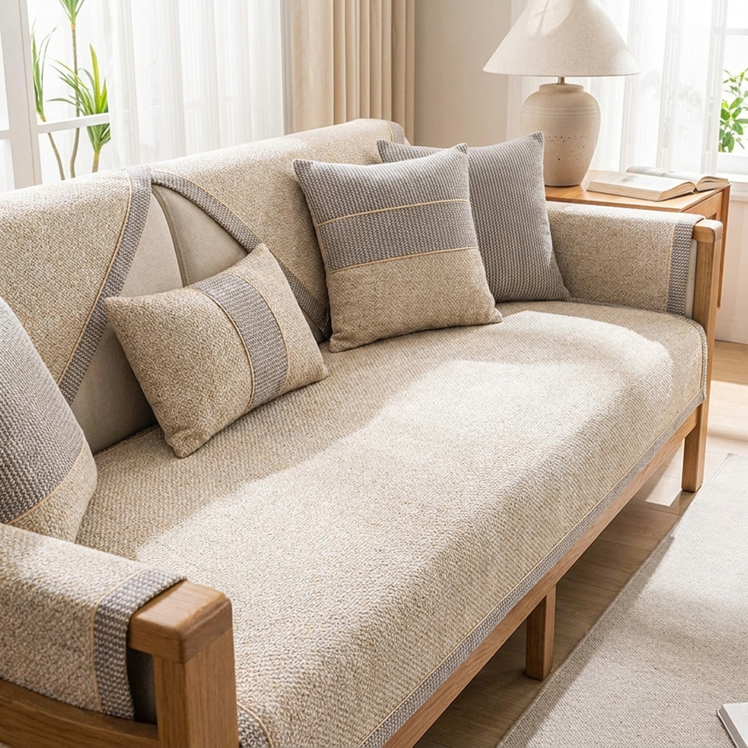Cotton-Linen Sofa Cover for Secure Comfort