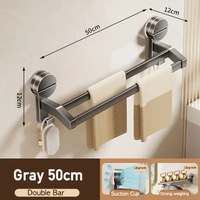 Double-Bar Towel Rack for Drill-Free Storage