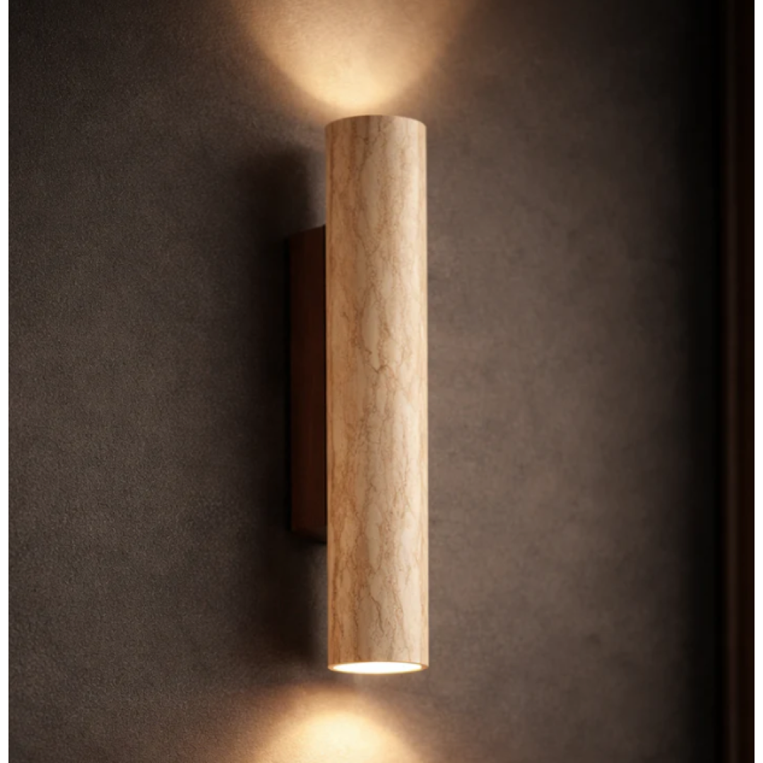 Travertine Wall Lamp for a Calming Glow