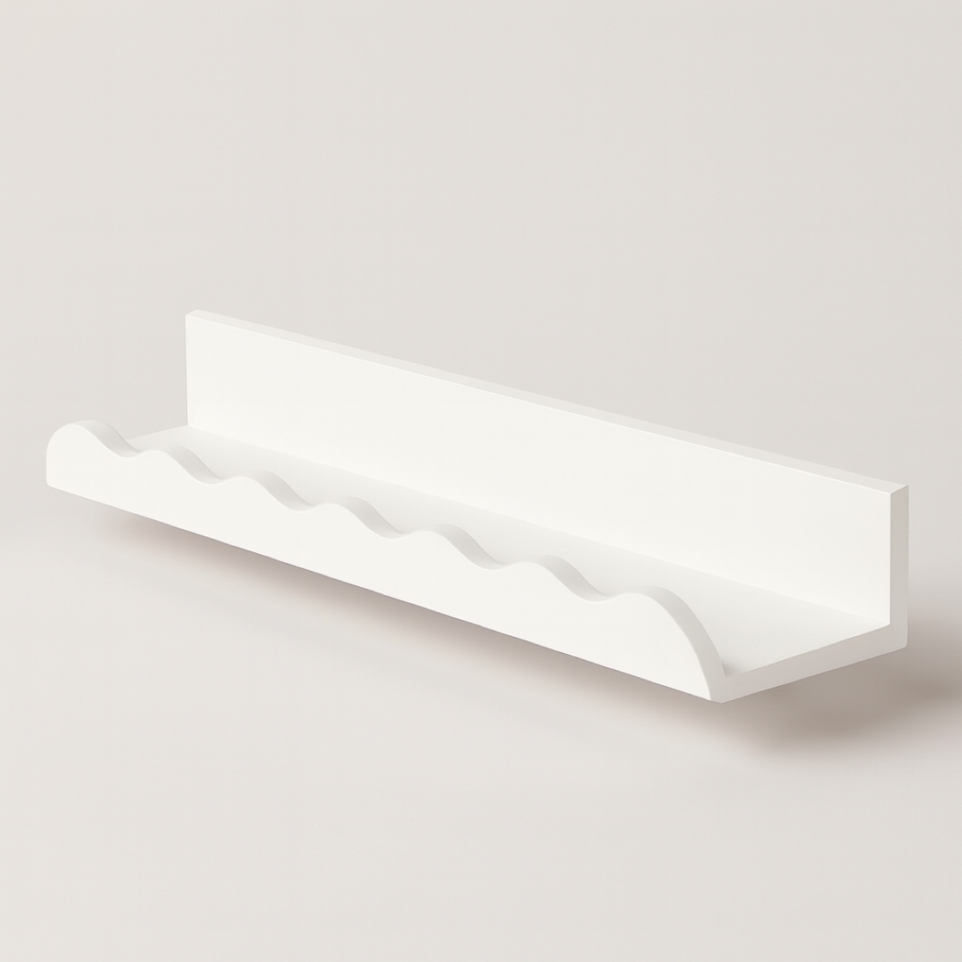 Wavy Floating Shelf for Playful Wall Storage