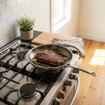 Coating-Free Frying Pan for Even Cooking